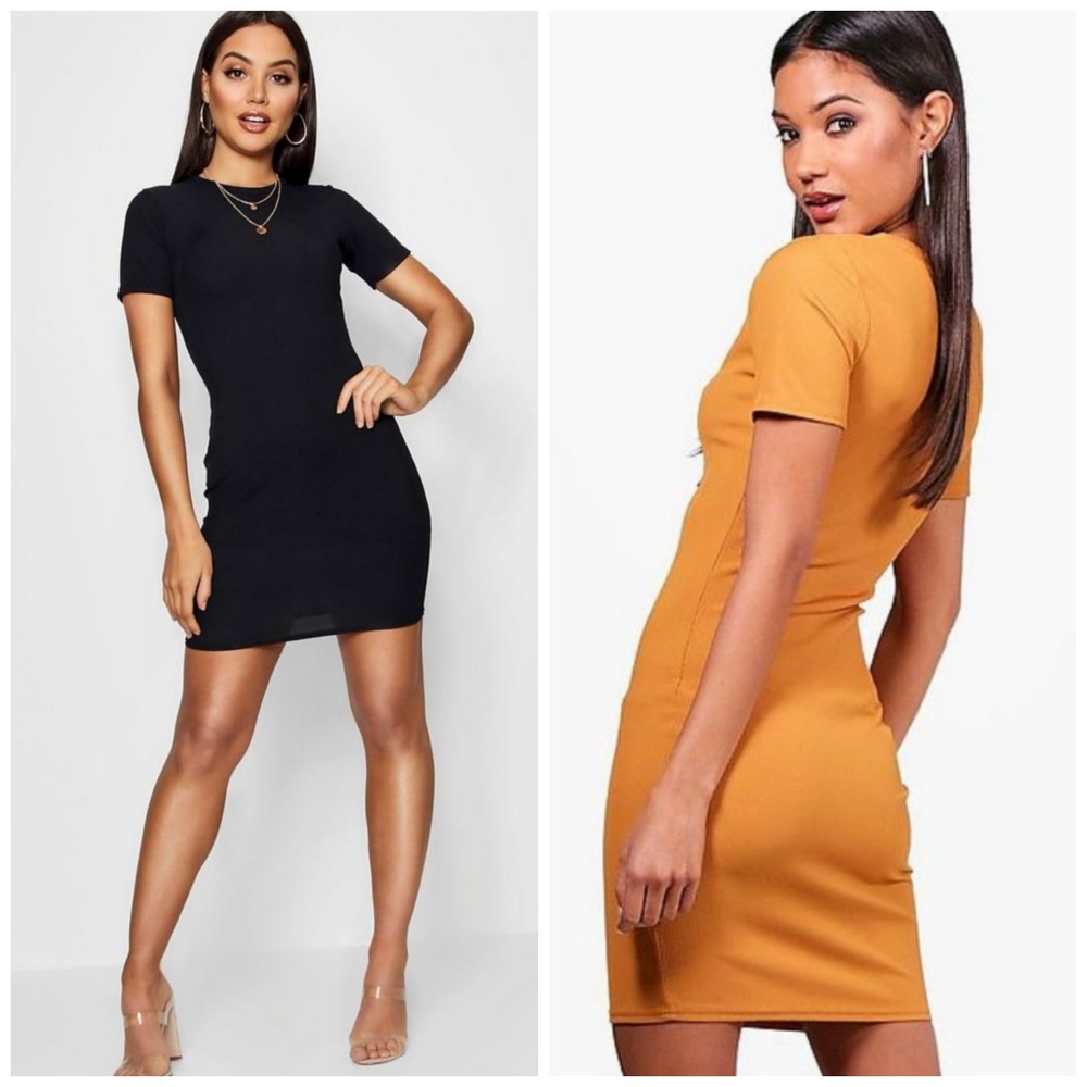 🌟NEW! Kristen Ribbed Bodycon Mini Dress BLACK - Picture 3 of 5